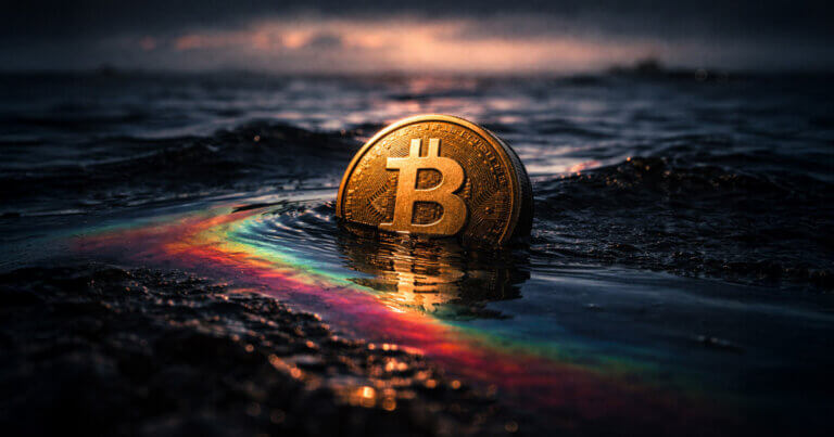 تاثیر قیمت نفت بر ارزهای دیجیتال؛ چگونه جنگ قیمت ارزهای دیجیتال را تغییر میدهد؟ 1 bitcoin dark water 768x403 1