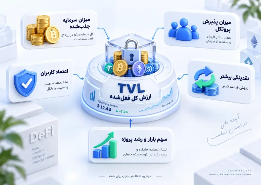 شاخص TVL در دیفای چه چیزی را نشان می‌دهد؟